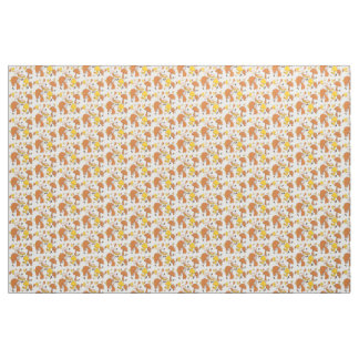 Retro Mushroom Muster Stoff