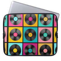 Retro Music Background mit Vinyl Platten - vintag