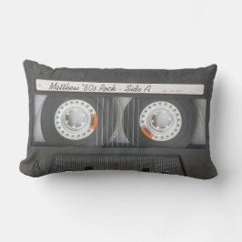 Retro Music Cassette Mix Tape Look Custom Text Lendenkissen