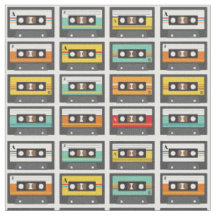 Retro Music Cassette Mix Tape Muster