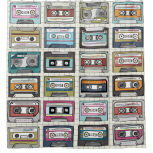 Retro Music Cassette: Nostalgisches Symbol Duschvorhang