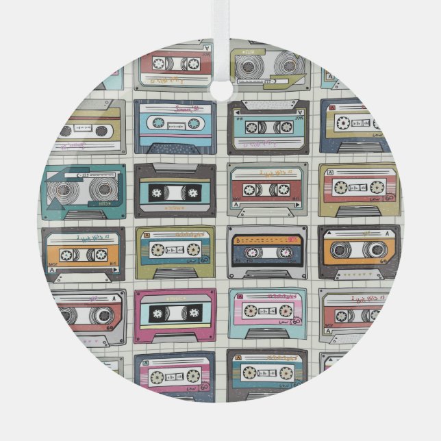 Retro Music Cassette: Nostalgisches Symbol Ornament Aus Glas (Vorderseite)
