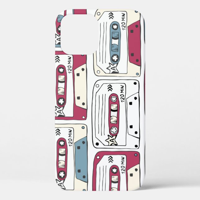 Retro Music Cassettes: Rock Background Pattern Case-Mate iPhone Hülle (Rückseite)