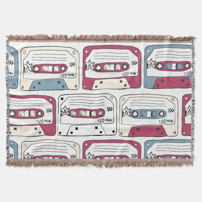 Retro Music Cassettes: Rock Background Pattern Decke (Vorderseite)