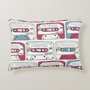 Retro Music Cassettes: Rock Background Pattern Dekokissen