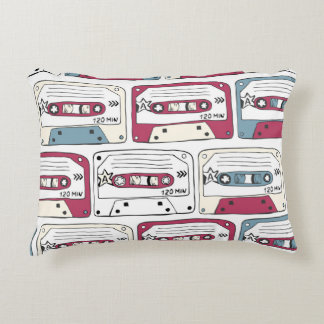 Retro Music Cassettes: Rock Background Pattern Dekokissen