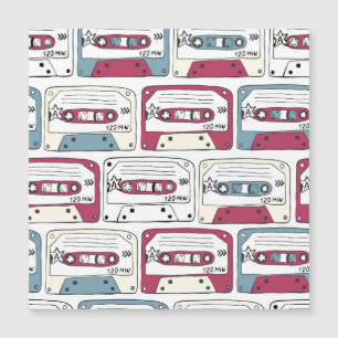 Retro Music Cassettes: Rock Background Pattern Magnetkarte