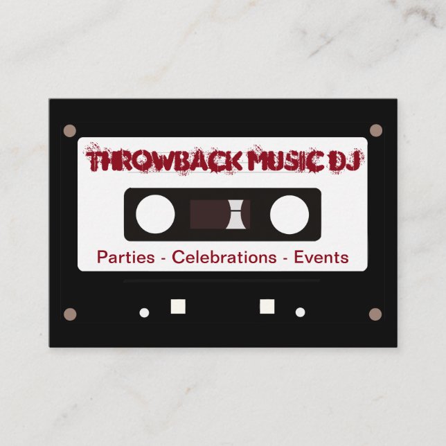 Retro Music DJ Cassette Tape Theme Visitenkarte (Vorderseite)