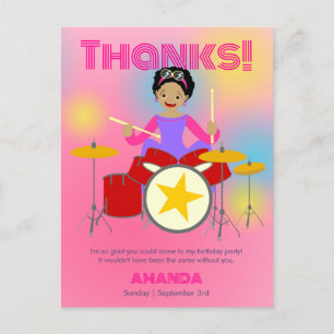 Retro Music Girls Band Birthday Party Postkarte