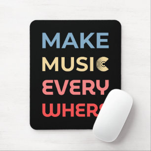 Retro Music Lover Geschenk - Musik überall machen Mousepad
