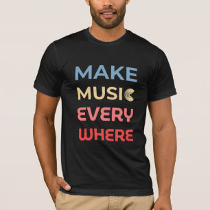 Retro Music Lover Geschenk - Musik überall machen T-Shirt