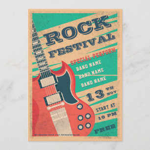 Retro Music Rock Festival Flyer Ankündigung