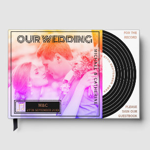 Retro Music Vinyl Record Cover Wedding Gästebuch
