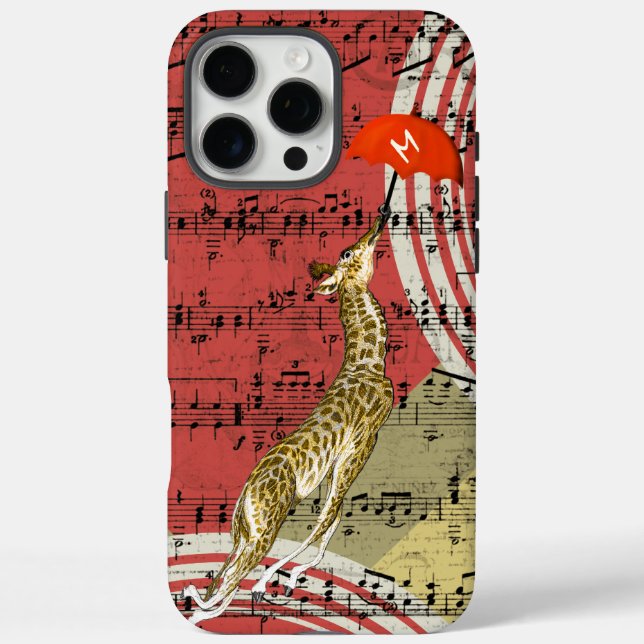 Retro Musical Flying Giraffe Roter Schirm title_seo2 (Rückseite)