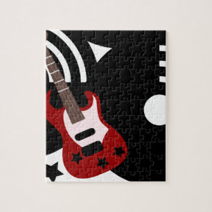 Retro Musical Rock Red Stars Gitarre