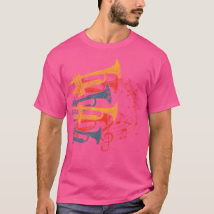 Retro Musician Marching Band Trumpet Player Trumpe T-Shirt