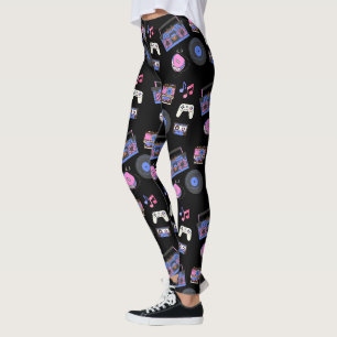 Retro-Musik der 1980er Jahre Nostalgie Leggings
