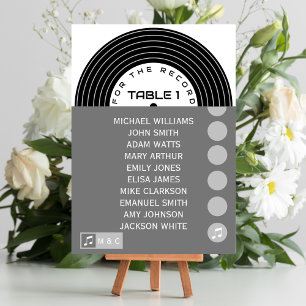 Retro-Musik-Vinyl-Schallplatte Einzigartige Hochze Tischnummer