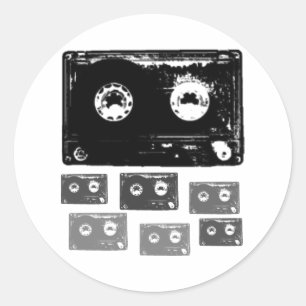 Retro-Musikdesign! Runder Aufkleber