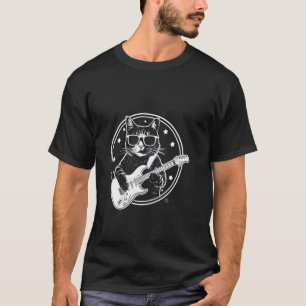 Retro-Musikliebhaber E-Gitarre Lustige Rockkatze T-Shirt