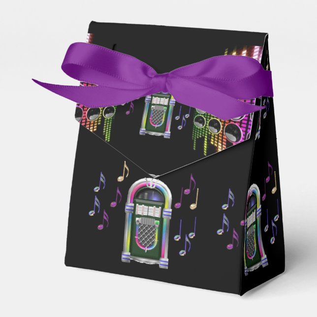 Retro Musiknotens Juke Box Tent Fevor Box Geschenkschachtel (Vorderseite)