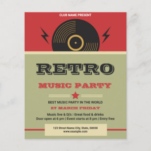 Retro-Musikparty-Flugblatt Flyer