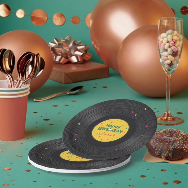 Retro-Musikparty Pappteller (Multi)
