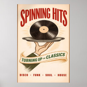 Retro-Musikposter, Vinyl-Schallplatten-Kunst, DJ-L Poster