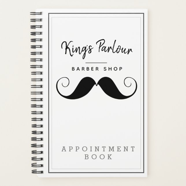 Retro Mustache Barber Shop Termin Buch / Planer (Vorderseite)