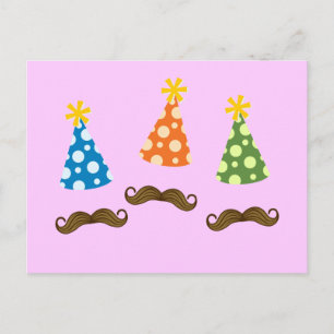 Retro Mustache Party Postkarte