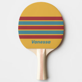 Retro Mustard Seed Across Striping with Name Tischtennis Schläger