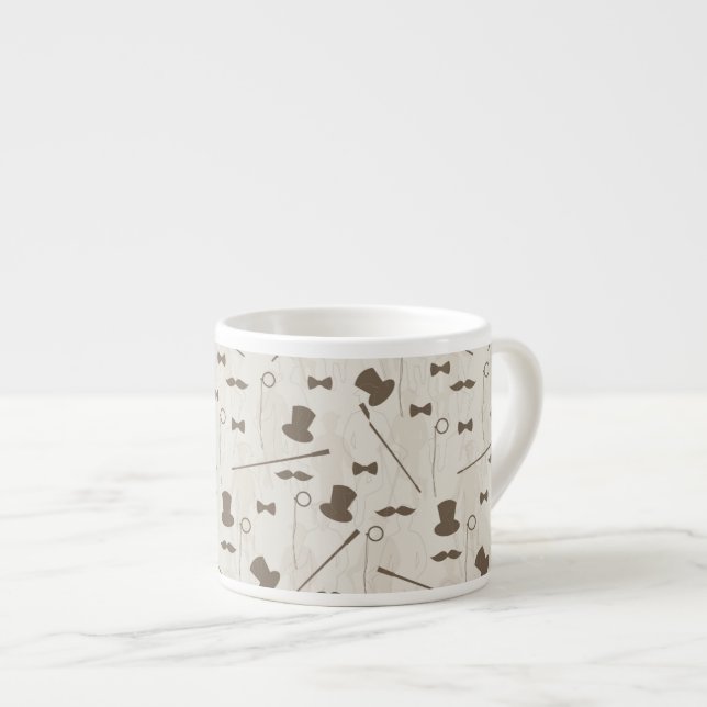 Retro Muster für Mann 2 Espressotasse (Vorderseite Rechts)