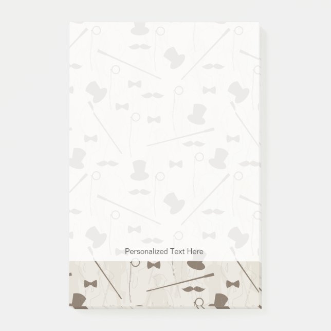 Retro Muster für Mann 2 Post-it Klebezettel (Vorderseite)