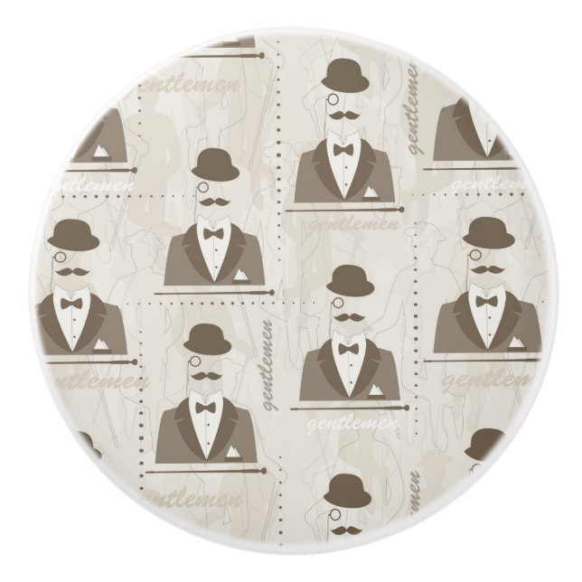 Retro Muster für Mann Keramikknauf (Vorderseite)