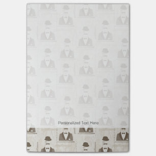 Retro Muster für Mann Post-it Klebezettel