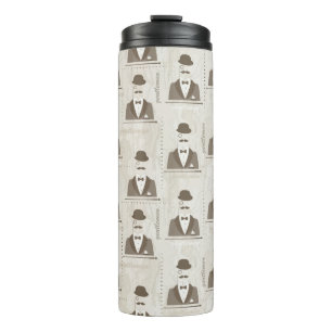 Retro Muster für Mann Thermosbecher