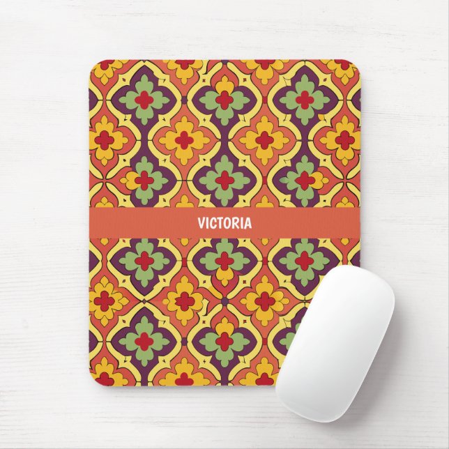 Retro-Muster für Quarterfolie Mousepad (Mit Mouse)