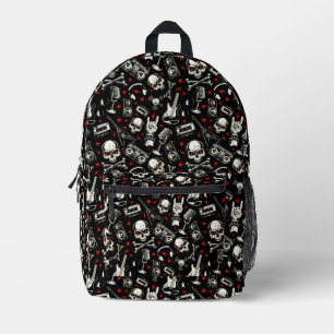 Retro-Muster für Schwermetalle Bedruckter Rucksack