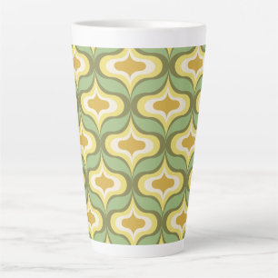 Retro-Muster Grün Weiß Beige Milchtasse