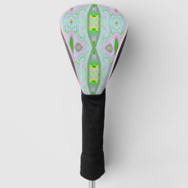 Retro-Muster in Abstrakt rosa, Limettengrün und Aq Golf Headcover