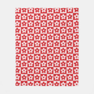 Retro-Muster in Rot und Rosa mit hintereinander ge Fleecedecke