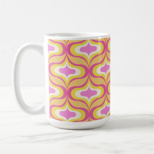 Retro-Muster Orange Pink Weiß Kaffeetasse