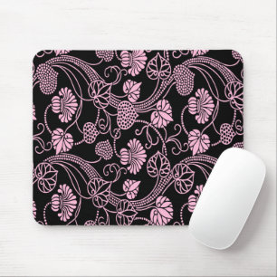 Retro-Muster rosa auf schwarz Mousepad