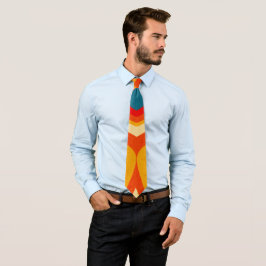 Retro Muster Rot Gelb Gelb Orange Neck Tie Krawatte