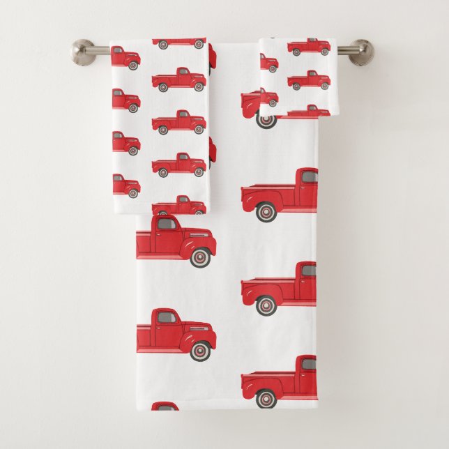 Retro Muster Set für das rote LKW Handtuch (Insitu)