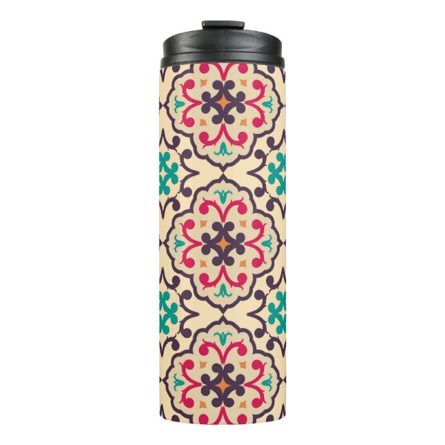 Retro-Muster: Tapete, Textildesign Thermosbecher (Vorderseite)