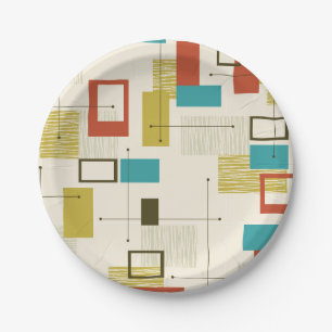 Retro-Muster Vintage Pappteller