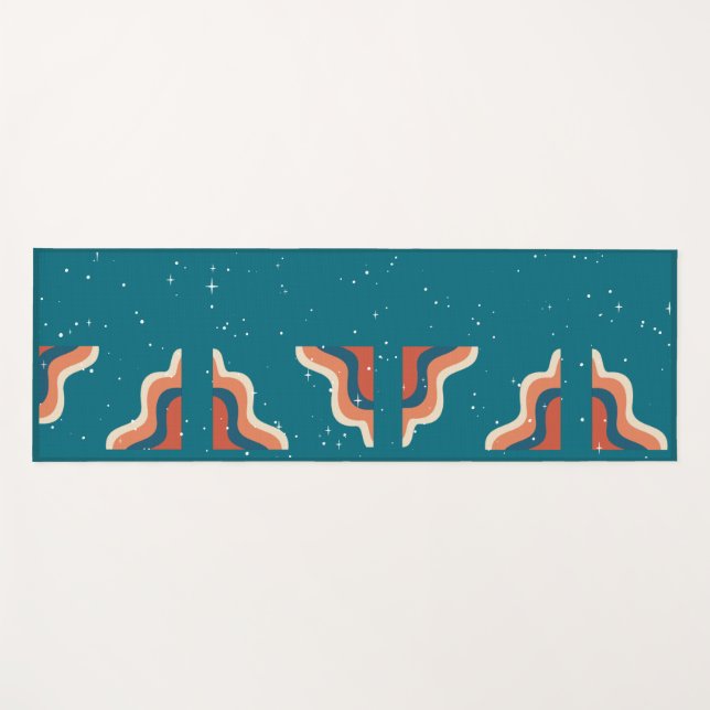 Retro-Muster-Workout  Yogamatte (Vorderseite (Horizontal))