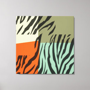 Retro Muster Zebra Pop Art Wrapped Canvas Leinwanddruck