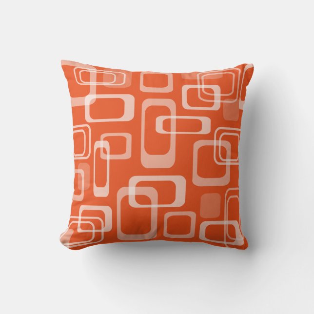 Retro Musterdekor des Mod-60ers orange Throwkissen Kissen (Vorderseite)